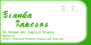 bianka kapcsos business card